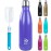 BOGI 17oz Insulated Water Bottle Double Wall Vacuum Stainless Steel Water Bottles, Leak Proof Metal Sports Water Bottle Keeps Drink Hot and Cold - Perfect for Outdoor Sports Camping Biking (Purple)
