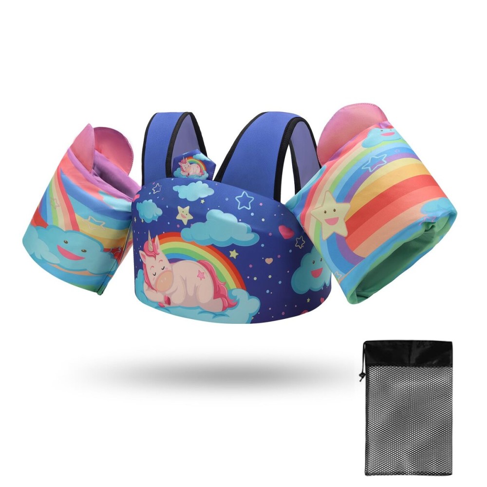 Coast Guard Approved UL Toddler Floaties for Age 2/3/4/5/6 Years OldDouble Crossed Strap Kids Swim Vest for 22-66 lbs Kids Swim Training Learning