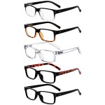 Eyekepper Vintage Reading Glasses for Men - 5 Pack Classic Readers with Spring Hinges +4.00
