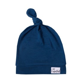 Copper Pearl Baby Beanie Hat Top Knot Stretchy Soft River 0-4mo