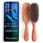 100% Pure Calcutta Boar Bristle Hairbrush for Natural Healthy Hair, Stiff Bristle, Made in Germany\'s Black Forest