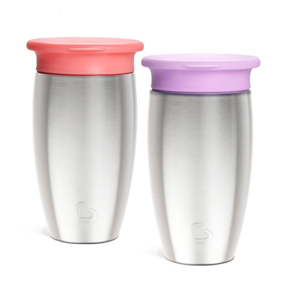 Munchkin Miracle Stainless Steel 360 Sippy Cup (Pink/Purple)
