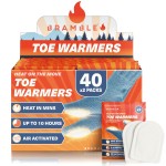 Bramble 80 Adhesive Toe Warmers for Feet (40 Pairs) | Long-Lasting Foot Warmers with Up to 10 Hours of Heat | Heat Pack Disposable Feet Warmers, Foot Warmer for Cold Weather & Outdoor Activities