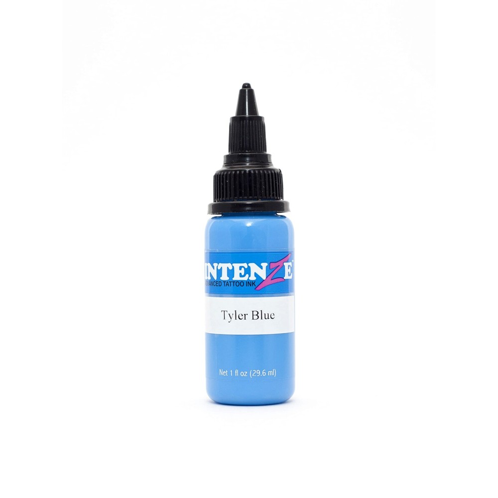 Intenze Tyler Blue Tattoo Ink 1oz with Excellent Long-Lasting Opacity, Made in USA, Exceptional Skin Coverage, Sterilized and Direct from The Manufacturer.