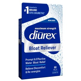 Diurex Bloat Reliever | Relieve Water Bloat, Puffiness, Swelling & Fatigue | Re-Energize | Maximum Strength | 60 Count