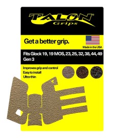 TALON Grips Adhesive Grip Compatible with Glock 19, 19 Gen5 MOS, 23, 25, 32, 38 - Made in The USA (Gen 1, 2 & 3 - Rubber Moss)