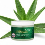 Allurials 99.75% Pure & Organic Aloe Vera Gel - Made in USA, Clinically tested & Dermatologist approved, Hydrates & Heals Dry & Damaged Skin & Hair- 12 Oz