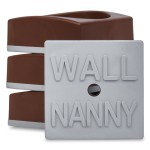 Wall Nanny Mini (4 Pack - Made in USA) Smallest Low-Profile Wall Protector for Baby Gates - Perfect in Doorways - Best Saver Cups Guard Trim & Paint for Child Dog Pet & Safety Pressure Gate (Brown)