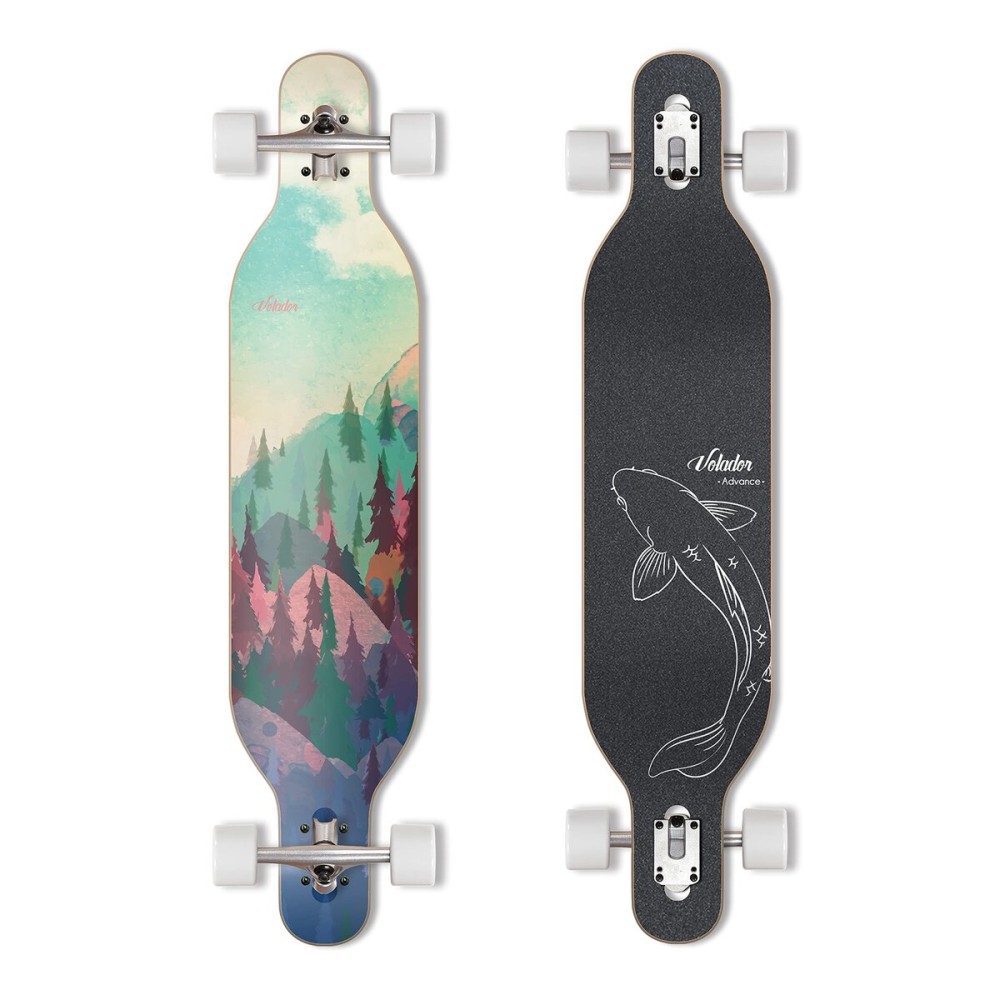 VOLADOR Urban Freeride Pro Longboard| Adaptive Cruiser 42inch| North America Maple| Camber Concave Drop Through Longboard Complete| Setup for Urban Commuting (Forest)