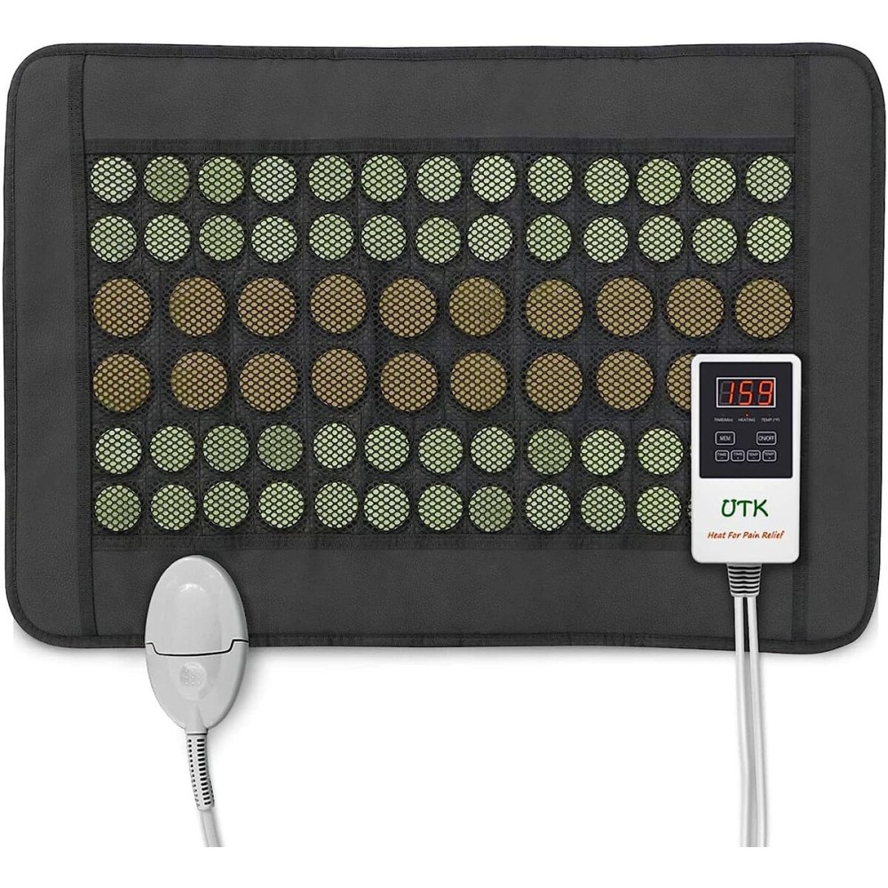 UTK Heating Pad for Back, 5X Deeper Back Pain Relief, Far Infrared Heating Pad with Natural Jade, FSA-HSA Eligible, Hotter to 159, 4H Auto Off, Travel Bag, Memory Function, 23.516, Gifts for Women