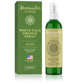 Reiki-Charged White Sage Mist for Aura Renewal & Energy Purification, Crystal-Infused Room Aromatherapy Spray with Clear Quartz for Meditation, Relaxation, Spiritual Balance & Home Harmony - 8oz