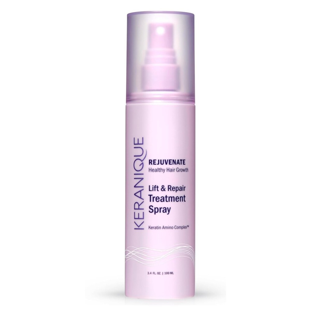 Keranique Hair Thickening Spray for Instant Volume, Texture & Lift for Fine Hair - Heat Damage Protectant With Keratin 6.8 oz
