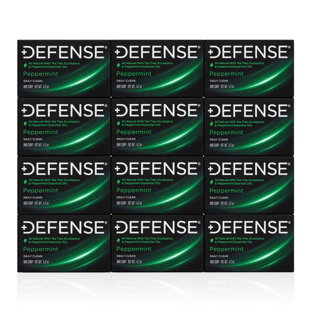 Defense Soap 12pk All Natural Peppermint Bar Soap for Men | Made by Wrestlers with Tea Tree Oil & Eucalyptus Oil to Promote Healthy Skin