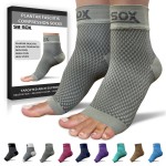 SB SOX Plantar Fasciitis Relief Socks - Ankle Brace Compression Sleeve - Arch Support for Foot Pain, Swelling, Heel Spurs - Foot Brace for Achilles Tendonitis Relief, Injury Recovery (Gray, Large)