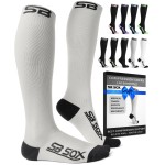 SB SOX Compression Socks for Men & Women (20-30 mmHg) - Best Support Stockings for Travel, Medical, and Sports - Perfect for Everyday Wear (X-Large, Gray/Black)