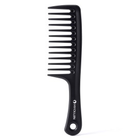 HYOUJIN Black Large Wide Tooth Detangler Paddle Brush - Best Styling Comb for Curly, Wet, Long Hair
