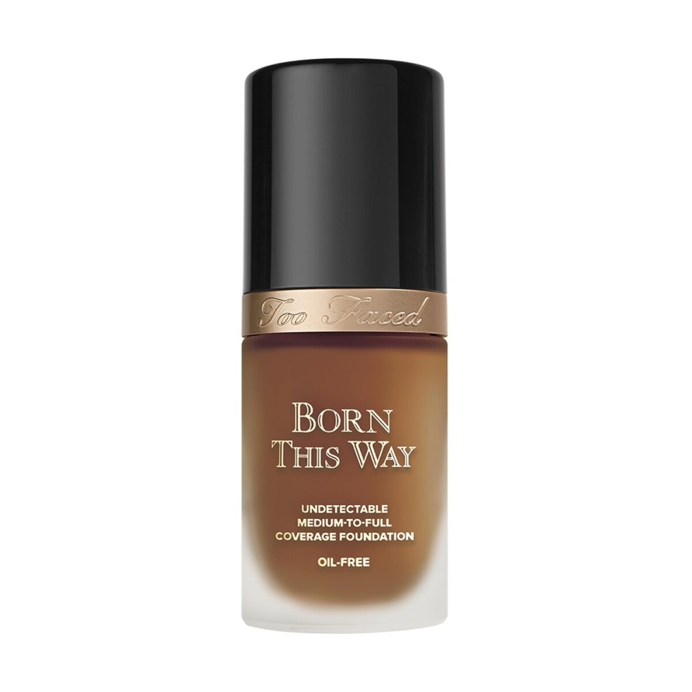 Too Faced Born This Way Natural Finish Longwear Liquid Foundation | Medium-To-Full Coverage | Hydrating + Oil Free, 1 Fl Oz, Hazelnut