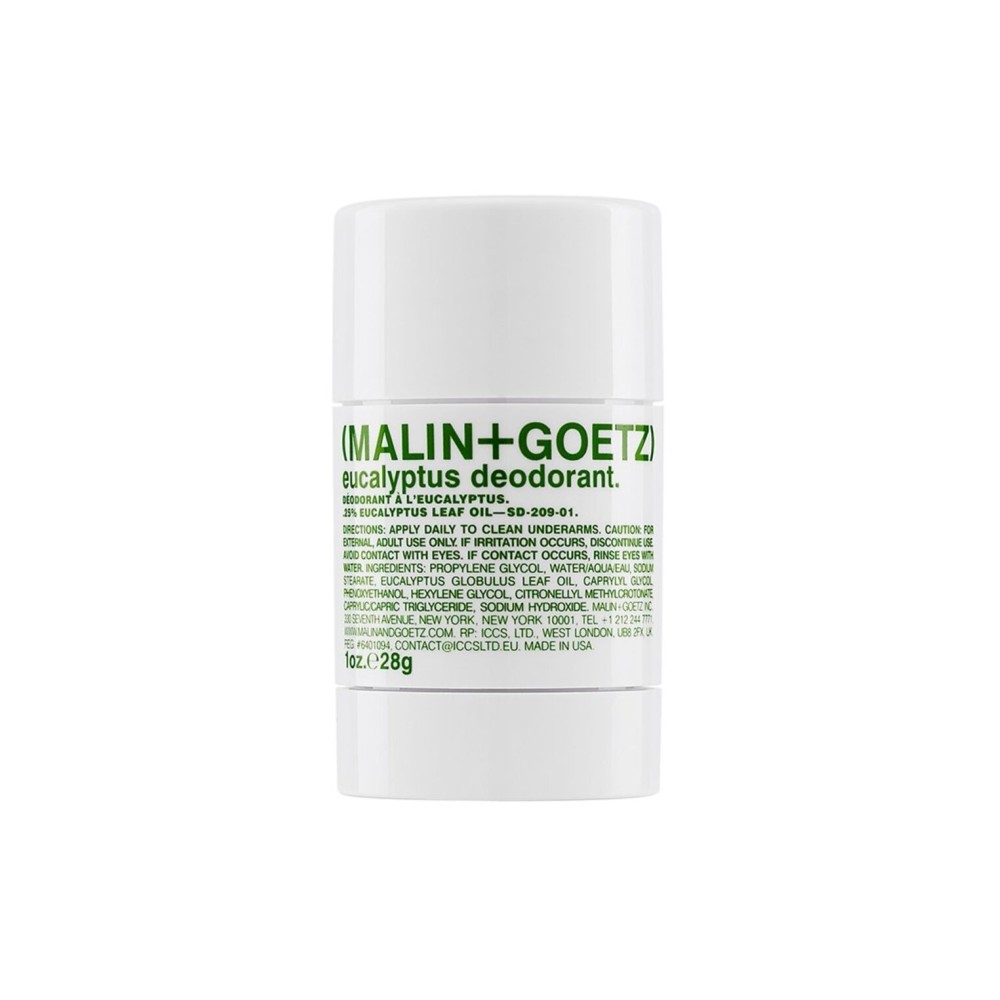 MALIN+GOETZ Eucalyptus Deodorant, 1 oz. - Men & Women\'s, Scented for All Skin Types, Natural Fragrance & Color, Aluminum Free Natural