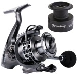 Sougayilang Fishing Reel 13+1BB Light Weight Ultra Smooth Aluminum Spinning Fishing Reel with Free Spare Graphite Spool (XY4000)