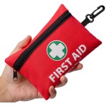 General Medi Mini First Aid Kit, 110 Piece Small First Aid Kit - Includes Emergency Foil Blanket, Scissors for Travel, Home, Office, Vehicle, Camping, Workplace & Outdoor (Red)