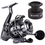 Sougayilang Fishing Reel 13+1BB Light Weight Ultra Smooth Aluminum Spinning Fishing Reel with Free Spare Graphite Spool (XY2000)