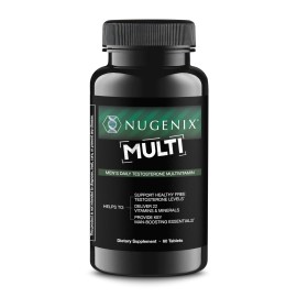 Nugenix Multivitamin for Men, Multivitamin and Testosterone Support - 19 Vitamins and Minerals, Supports Free Testosterone, Balance Cortisol, Promotes Nitric Oxide Production, Blood Flow - 60 Tablets