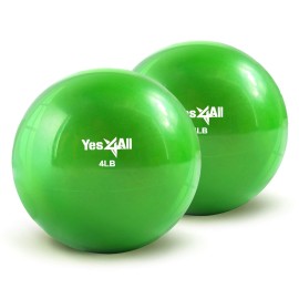 Yes4All Soft Weighted Toning Ball Smooth 4lb Pair (4lbs x2) - Green