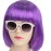 KOLIGHT Fashion Colorful Short Straight Halloween Wigs Women Girls Replacement Cosplay Costume Hair Wigs with Cap+Comb (Purple)