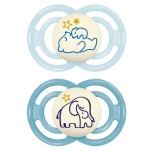 MAM Perfect Night Baby Pacifier, Patented Nipple, Glows in The Dark, 2 Pack, 6-16 Months, Boy
