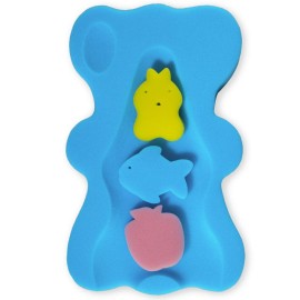Soft Infant Bath Sponge Skid Proof Baby Bath Mat Newborn Odor Free (Blue)