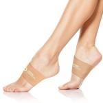 Copper Compression Arch Support - 2 Pain Relief Foot Care Brace Sleeves for Plantar Fasciitis, Heel Spurs - Wide & Narrow Feet - Flat Feet & Fallen Arches, High Arch - One Size - 1 Pair - Nude