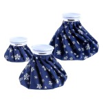 Ice Bags for Injuries Reusable: Ohuhu 3 Packs Ice Cold Packs Ice Bag Hot Water Hot & Cold Therapy Pain Relief for Knee Leg Injury No-Leak Breathable Waterproof Ice Bags 3 Sizes 6/9/11, Dark Blue