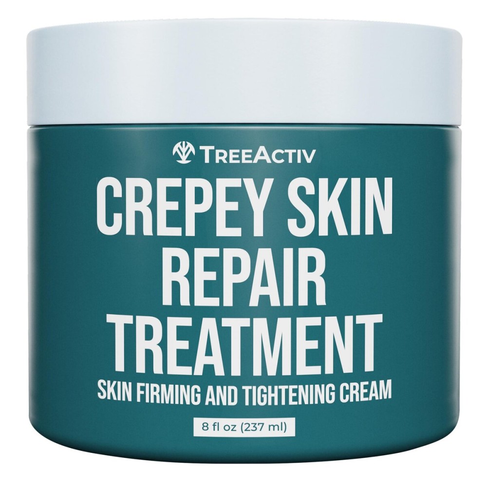 TreeActiv Crepey Skin Repair Cream, 8 oz, Firming Formula with Hyaluronic Acid & Shea Butter to Deeply Moisturize and Tighten Dry, Wrinkly Crepe Skin, 500+ Uses