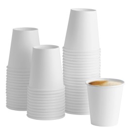 GUSTO [10 oz. - 100 Count Paper 320gsm Hot Coffee Cups - White