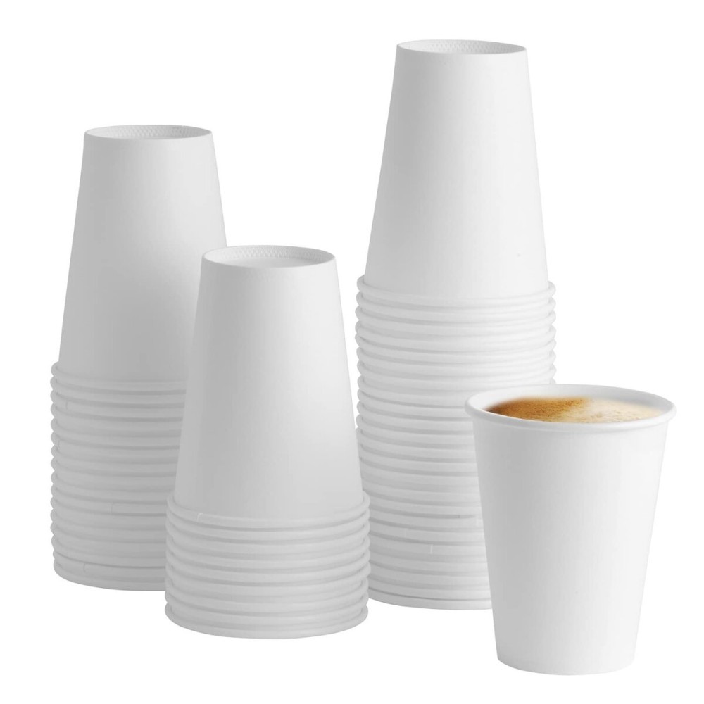 GUSTO [12 oz.- 100 Pack Paper Hot Cups, Coffee Cups - White (Formerly Comfy Package)