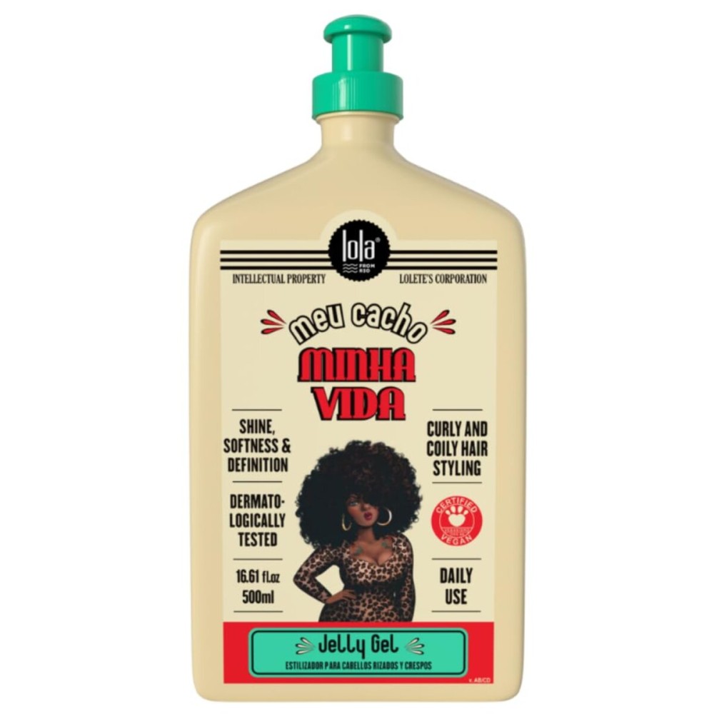 Lola From Rio - Meu Cacho Minha Vida - Moisturizing Jelly Gel for Defined, Bouncy Curls & Waves - Flexible Hold Styling Gel for Curly Hair - 16.91 fl oz