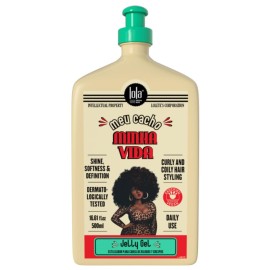Lola From Rio - Meu Cacho Minha Vida - Moisturizing Jelly Gel for Defined, Bouncy Curls & Waves - Flexible Hold Styling Gel for Curly Hair - 16.91 fl oz