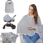 Baby Nursing Cover & Nursing Poncho - Multi Use Cover for Baby Car Seat Canopy, Shopping Cart Cover, Stroller Cover, 360 Full Privacy Breastfeeding Coverage, Baby Shower Gifts for Boy&Girl