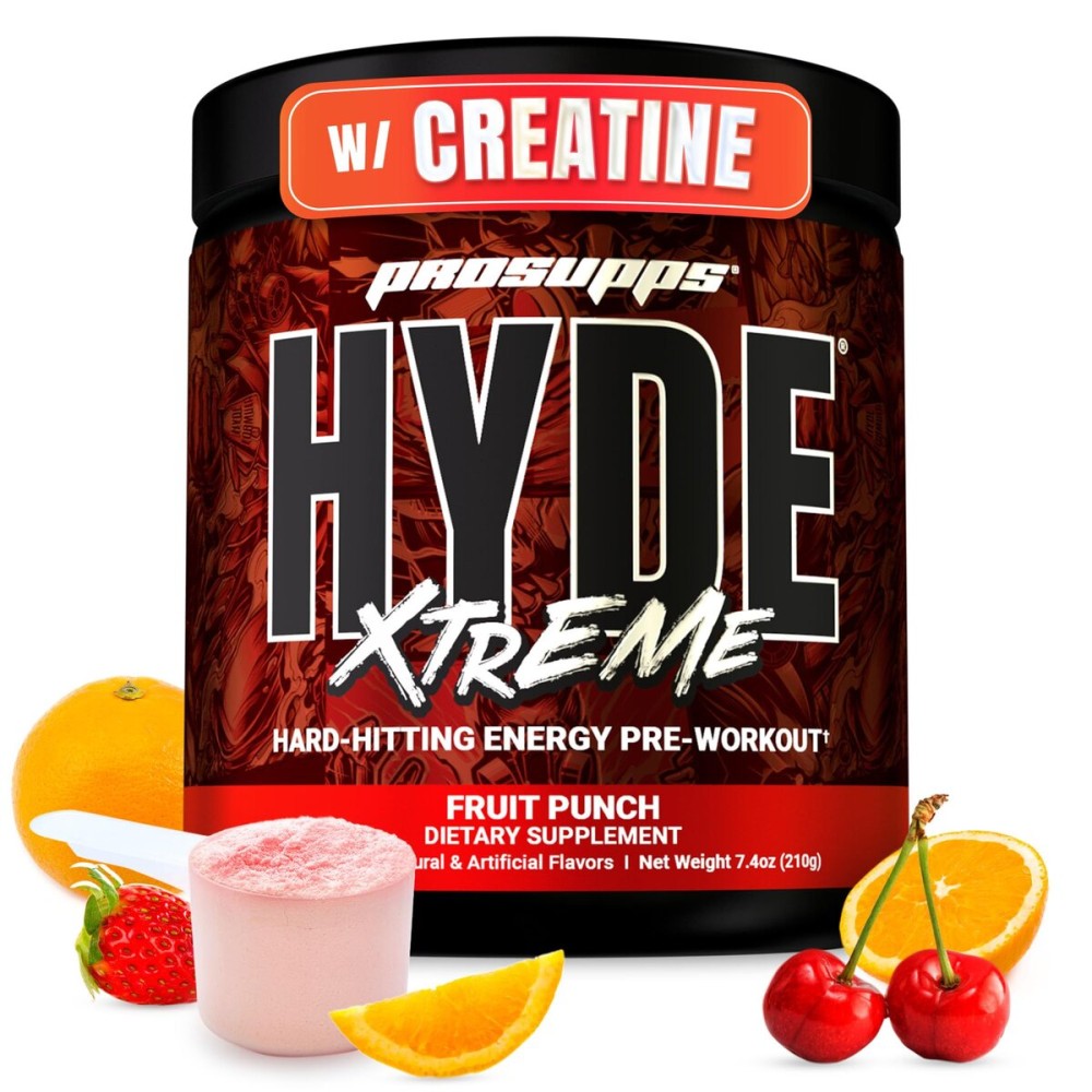 PROSUPPS Mr. Hyde Xtreme Pre Workout Powder with Creatine, Beta Alanine & Caffeine - Extreme Energy, Pumps, Focus & Performance - Fitness & Gym Supplements for Men & Women (Fruit Punch, 30 Servings)