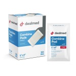 Dealmed Abdominal Combine Pads 5x9 (20-Pack) Sterile Individually Wrapped, ABD Pads, Absorbent, Non Adherent for Wound Care, Drainage, First Aid, 20/Box (1 Pack)