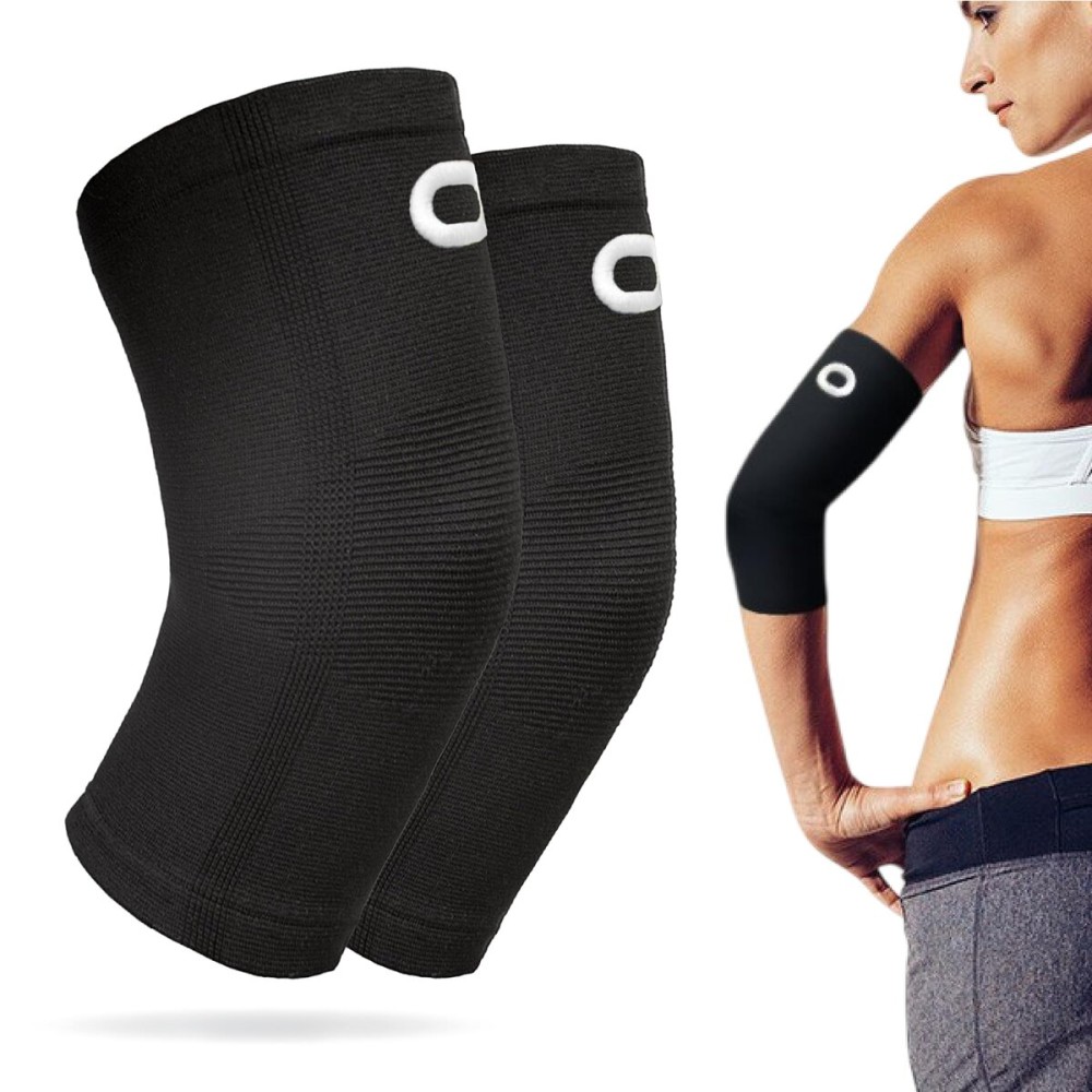 Elbow Brace Compression Sleeve (1 Pair) - Instant Arm Support Elbow Sleeves for Tendonitis, Arthritis, Bursitis, Golfers & Tennis Elbow Brace, Treatment, Workouts, Weightlifting, Pain Relief, Recovery