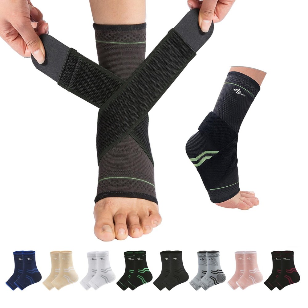 ABIRAM Ankle Brace for Women & Men, Ankle Compression Sleeve with Wrap, Foot Support Sleeve, Ankle Support for Sprained Ankle, Plantar Fasciitis Relief Socks, Achilles Tendonitis, Sports, L