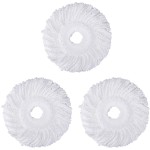 3 Pack Mop Head Replacement Spin Mop Replacement Head Microfiber Spin Mop Refills Easy Cleaning Round Shape Standard Size