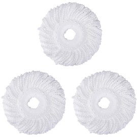 3 Pack Mop Head Replacement Spin Mop Replacement Head Microfiber Spin Mop Refills Easy Cleaning Round Shape Standard Size