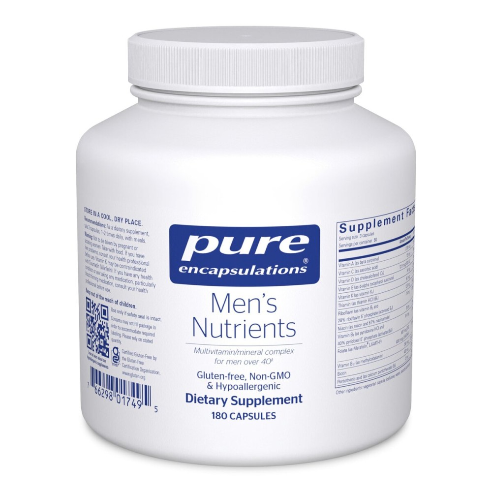 Pure Encapsulations Men\'s Nutrients - Multivitamin Mineral Supplement to Support Energy, Endurance & Stamina in Men Over 40* - with Vitamin D, Vitamin C & Trace Minerals - 180 Capsules