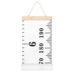 Mibote Baby Growth Height Chart Handing Ruler Wall Decor for Kids, Canvas Removable Height Growth Chart 79 x 7.9 (Black & White)