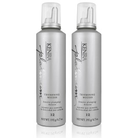 Kenra Platinum Thickening Mousse 12 | Volumizing Styler | Adds Fullness & Body | Humidity Protection Up To 48 hours | Desity Plumping up tp 150% | Thermal Protection | All Hair Types | 6.7 oz (2-Pack)