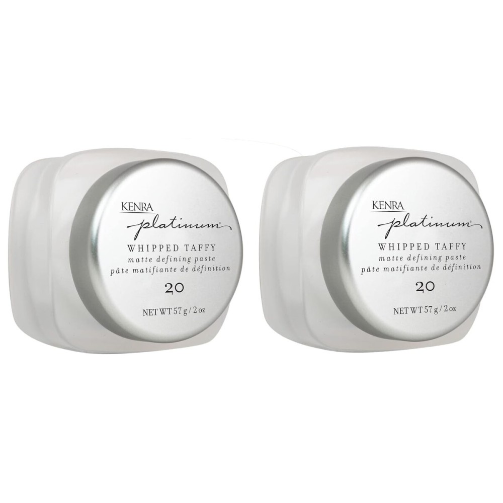 Kenra Professional Platinum Whipped Taffy 20 | Matte Defining Paste | Delivers An Ultra-Matte, Firm Hold Finish | Sculpts, Smooths & Texturizes Styles | All Hair Types | 2fl. Oz (2-Pack)