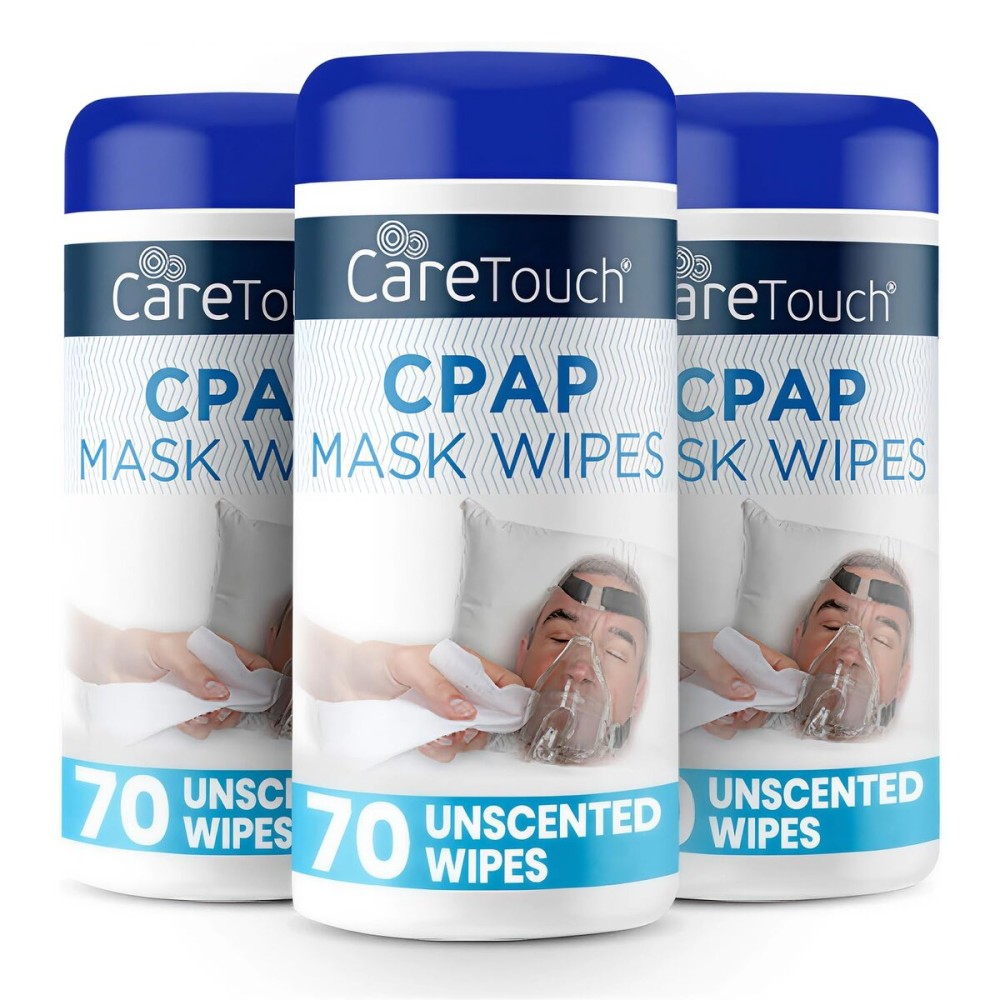 Care Touch CPAP Wipes - Unscented | CPAP Cleaner | 3 Packs of 70 Unscented Mask Cleaning Wipes - 210 Total