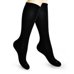 SocksLane Cotton Compression Socks for Women & Men. 15-20 mmHg Support Knee-High Black M/L